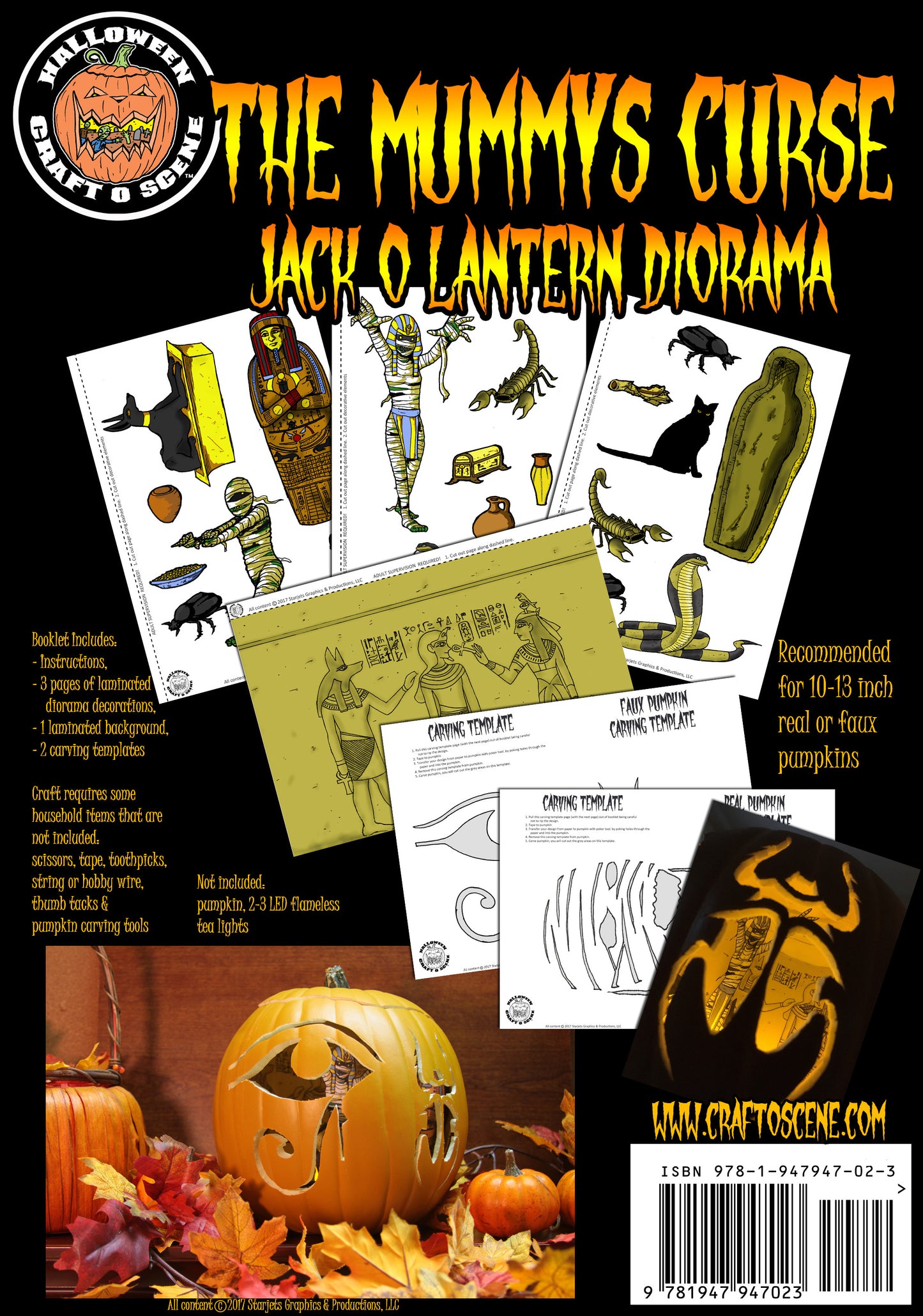The Mummy's Curse Halloween Craft O Scene Jack-O-Lantern Diorama booklet