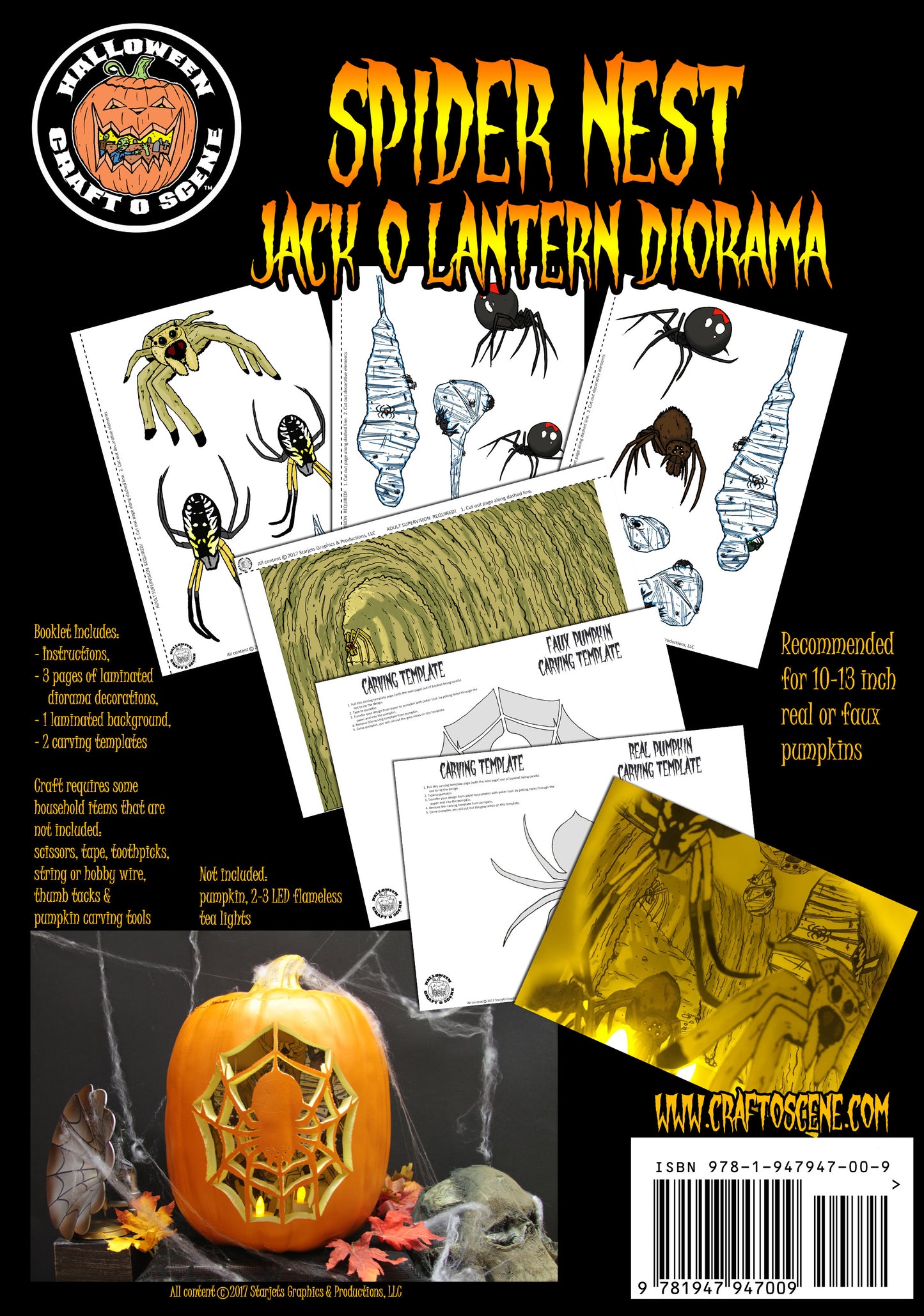 Spider Nest Halloween Craft O Scene Jack-O-Lantern Diorama booklet
