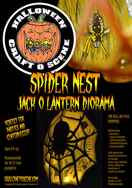 Spider Nest Halloween Craft O Scene Jack-O-Lantern Diorama booklet