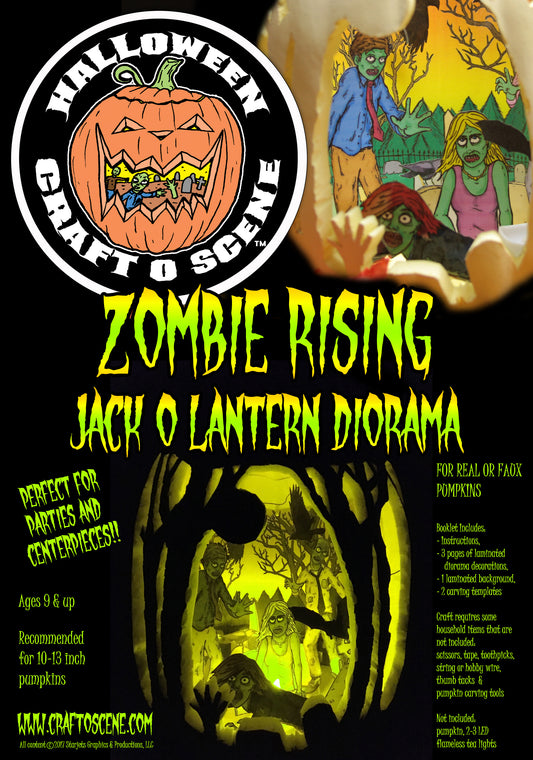 Zombie Rising Halloween Craft O Scene Jack-O-Lantern Diorama booklet