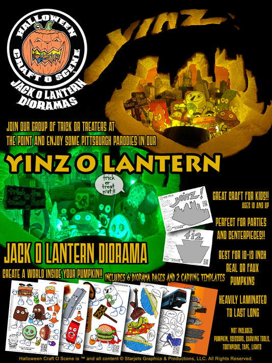 Yinz O Lantern Halloween Craft O Scene Jack-O-Lantern Diorama packet