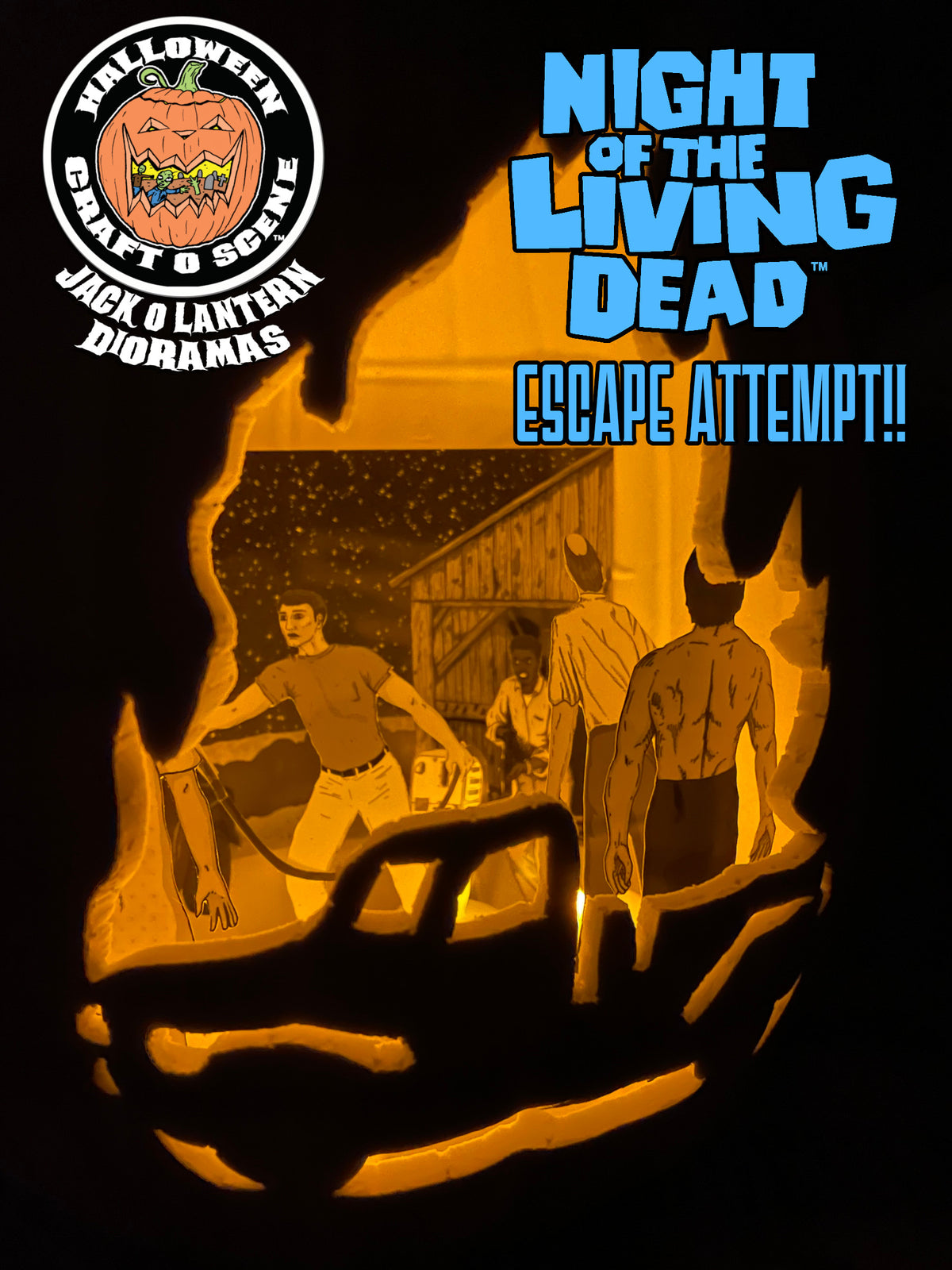 Night of the Living Dead Escape Attempt!! Halloween Craft O Scene Jack-O-Lantern Diorama packet