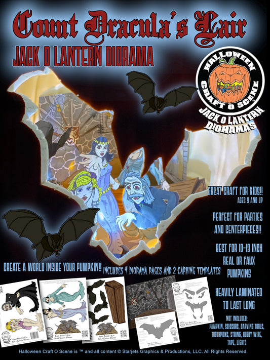Count Dracula's Lair Halloween Craft O Scene Jack-O-Lantern Diorama packet
