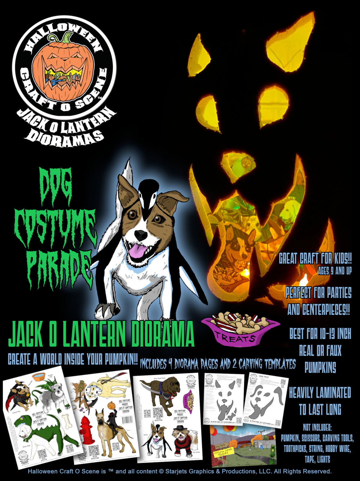 Dog Costume Parade Halloween Craft O Scene Jack-O-Lantern Diorama packet