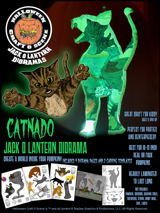 Catnado Halloween Craft O Scene Jack-O-Lantern Diorama packet
