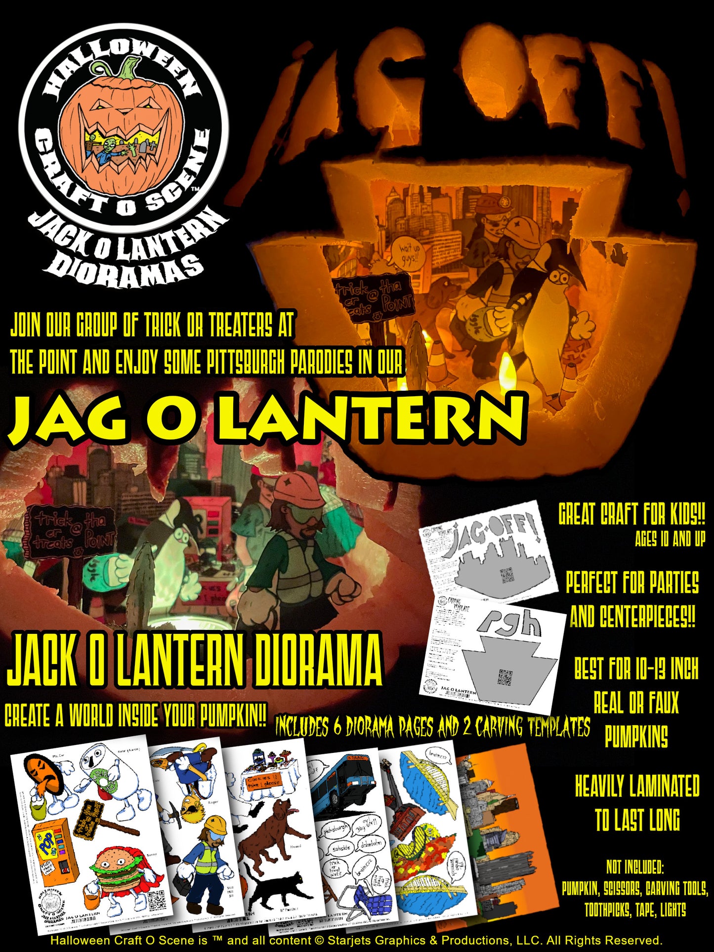 Jag O Lantern Halloween Craft O Scene Jack-O-Lantern Diorama packet