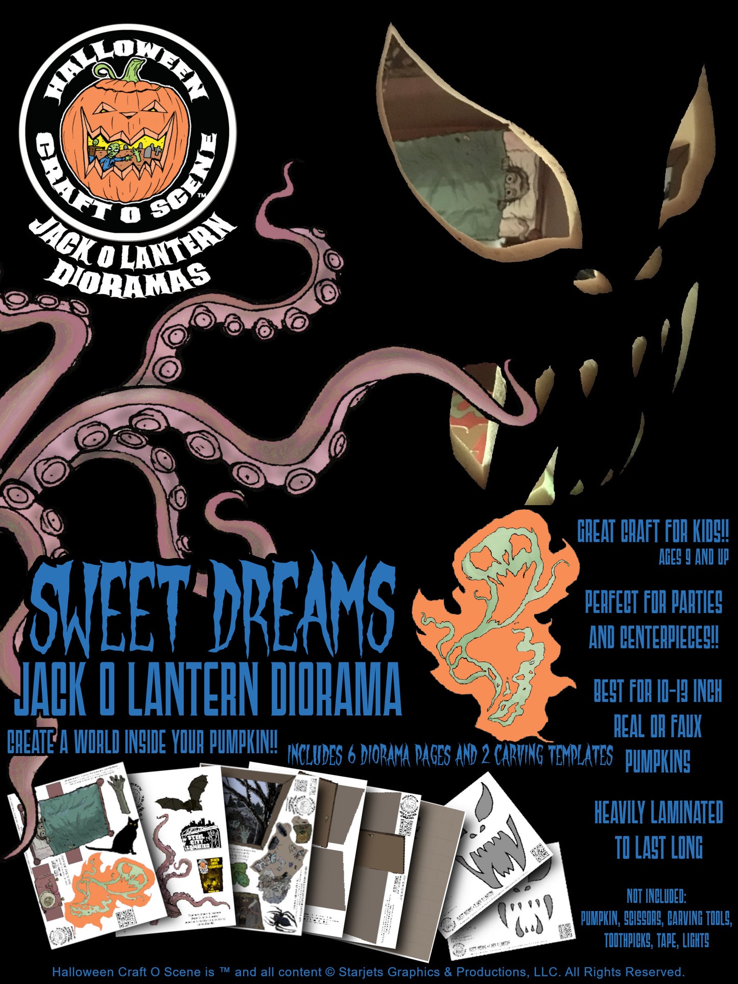 Sweet Dreams Halloween Craft O Scene Jack-O-Lantern Diorama packet