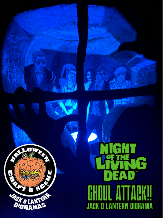Night of the Living Dead Ghoul Attack!! Halloween Craft O Scene Jack-O-Lantern Diorama packet