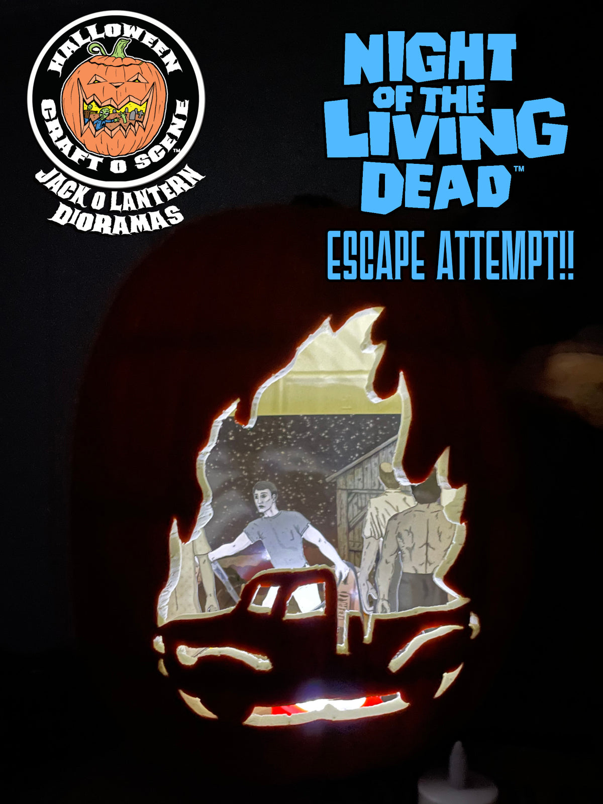 Night of the Living Dead Escape Attempt!! Halloween Craft O Scene Jack-O-Lantern Diorama packet