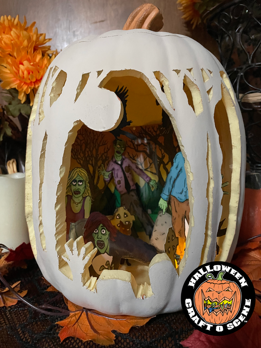 Zombie Rising Halloween Craft O Scene Jack-O-Lantern Diorama booklet
